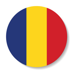 Flag of Romania. Flag icon. Standard color. Circle icon flag. Computer illustration. Digital illustration. Vector illustration.