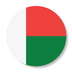 Fototapeta premium Flag of Madagascar. Flag icon. Standard color. Circle icon flag. Computer illustration. Digital illustration. Vector illustration.