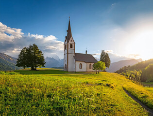 Generated image　教会のある風景