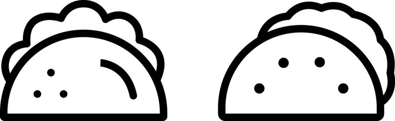 Taco Vector Icon Set – Delicious and Colorful Mexican Food Illustrations