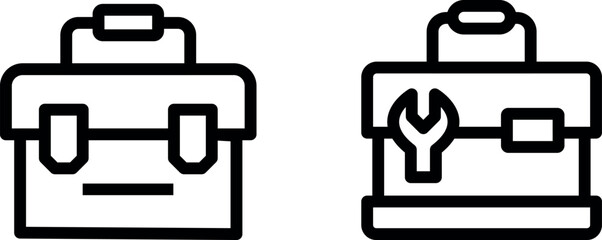 Toolbox Vector Icon Set – Organized and Essential Repair Tool Illustrations