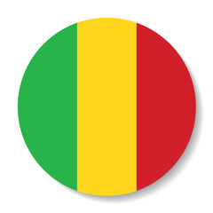 Mali flag. Flag icon. Standard color. Circle icon flag. Computer illustration. Digital illustration. Vector illustration.