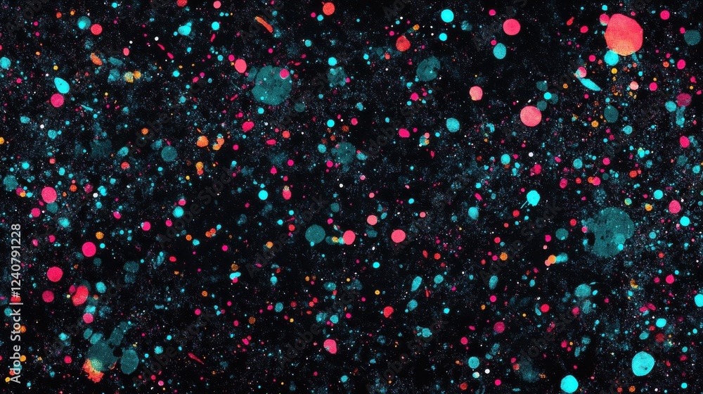 Wall mural vibrant colorful abstract background with dots and bubbles