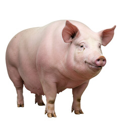 Big fat pig isolated on white background