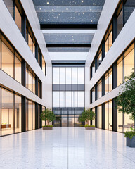 Fototapeta premium Urban office atrium design modern aesthetics in architectural
