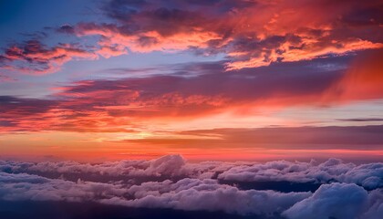 Pink and orange clouds during a sunset