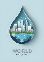 Fototapeta premium World Water Day: Celebrating the Importance of Water, AI generative.