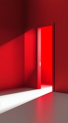empty room with red door