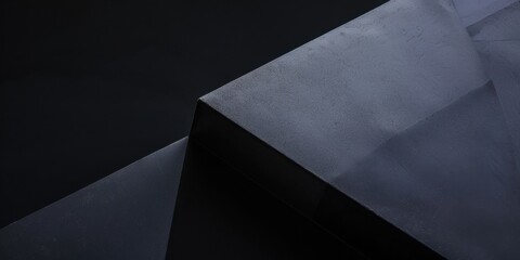 An abstract and minimalist composition against a pure black background, Geometric shapes with subtle textures, Abstract minimalist style