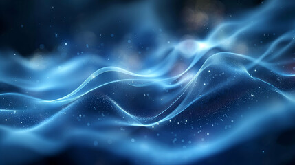 Blue Particle Waves Elegant Digital Background, Modern Flowing Texture Design.