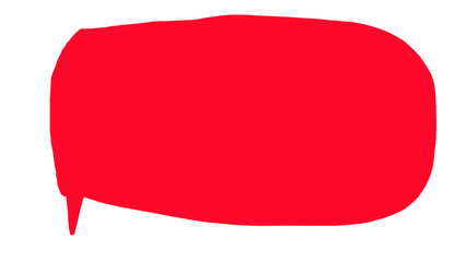 Word bubble speech in red color on white backround.
