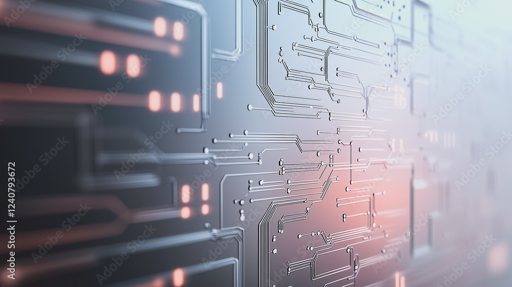 Poster circuit board abstract: intricate details of a circuit board, showcasing a futuristic and technologi