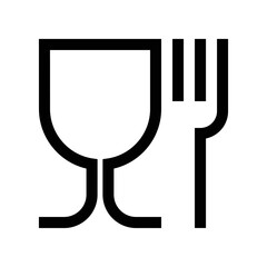 Food grade symbol. Food safe sign. Food icon on the packaging. International sign contact materials in the EU, drink and food labeling.