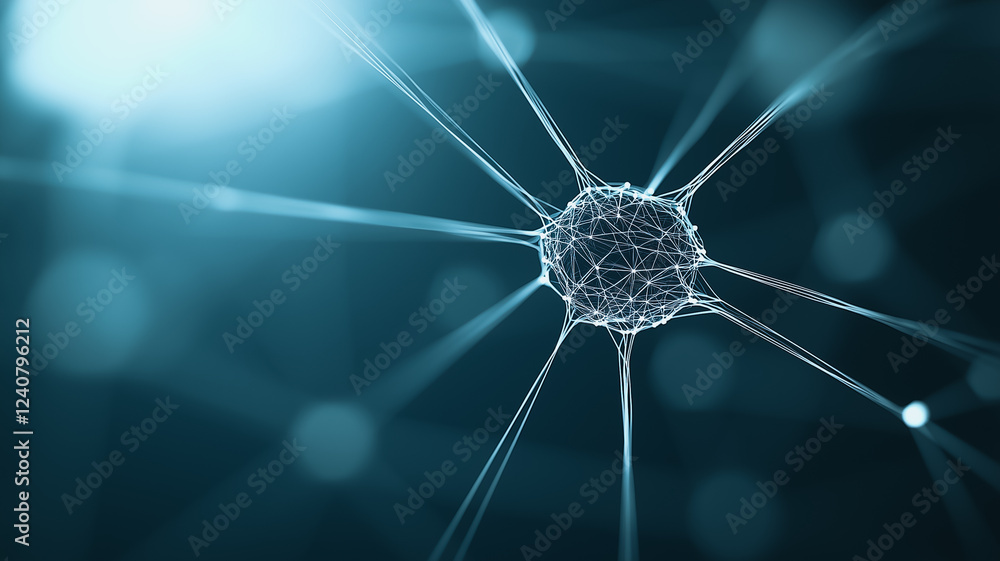 Poster neuron network: a captivating microscopic view of a intricate neuron network with a complex structur