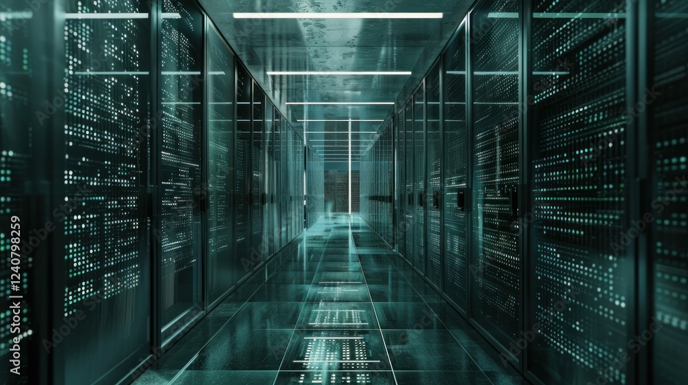 Poster cloud computing and big data management system concept.