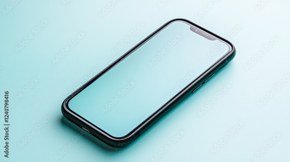 Poster mobile phone display showcase digital space product image minimalist environment close-up view moder