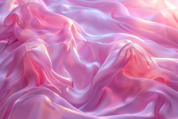 Fototapeta premium The artwork showcases a pink flat background with smooth blurs and gentle folds of fabric, creating a serene and tranquil visual experience that captivates the viewer.