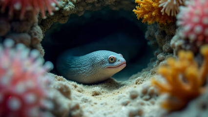 Colorful Underwater Eel Habitat