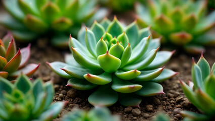 Fototapeta premium Euphorbia Succulent Garden
