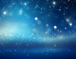 Fototapeta premium magical blue glitter gradient background with soft twinkling lights