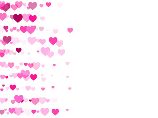 Soulmate concept scattered hearts romantic vector background. Wedding romantic pattern. Decorative pink hearts celebration pattern. Intimate ornament.