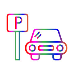 Parking line gradient icon