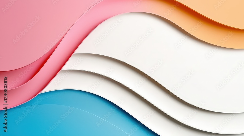 Poster abstract wavy background design with soft color gradients and layers for creative visual projects