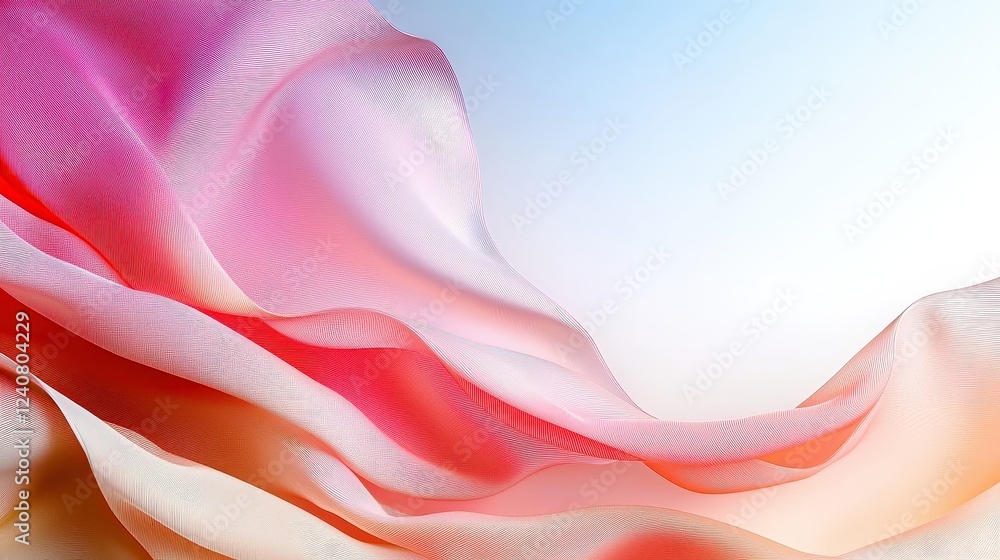 Poster elegant flowing silk fabric texture in soft pink shades with gradient hues for background and design