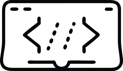 Silhouette vector illustration of a Code icon on a white background.