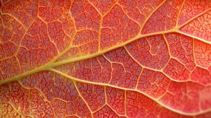 Obraz premium Red Autumn Leaf Macro Photography