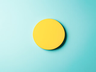 Minimalist yellow circle art modern interior image calm setting top view