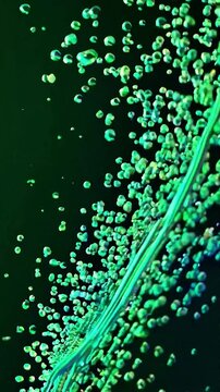 Floating particles dissolve and blend into their surroundings, creating dynamic gradients as they move. Visualizing diffusion, fluid dynamics, artistic transitions, or sci-fi visuals.