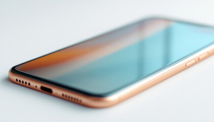 Rose Gold Smartphone on White Background