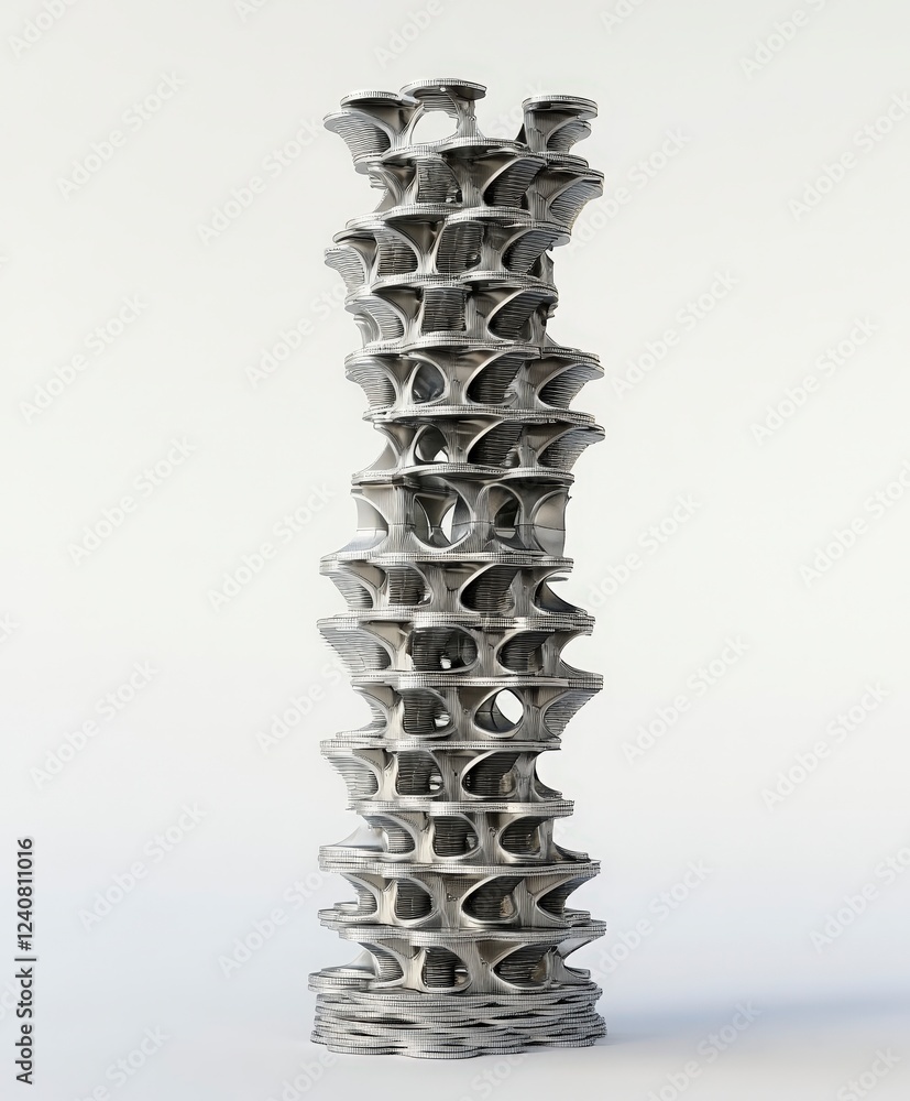 Poster unique abstract structure with intertwined elements in soft lighting