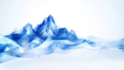 Obraz premium Abstract Wave Pattern of Connected Light Blue Mesh, Polygonal Background, Modern Aesthetic