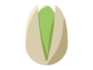 Nut Pistachio in flat design vector set of illustrations.