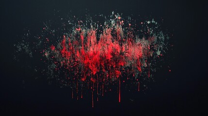 Abstract Red Particle Splash on Dark Background