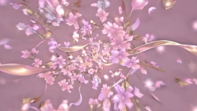 a beautiful background motion animation designed for a wedding theme. Featuring soft, flowing elements such as delicate floral patterns, glowing light particles, or gentle bokeh effects.
