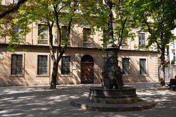 Fountain in Plazuela de San Jose, Pamplona, Spain