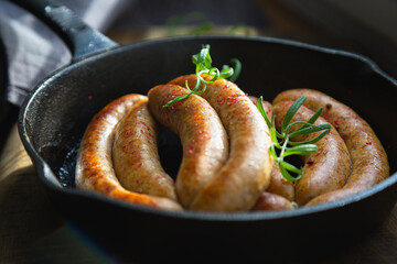 Homemade Grilled Sausages with Rosemary and Pink Peppercorns