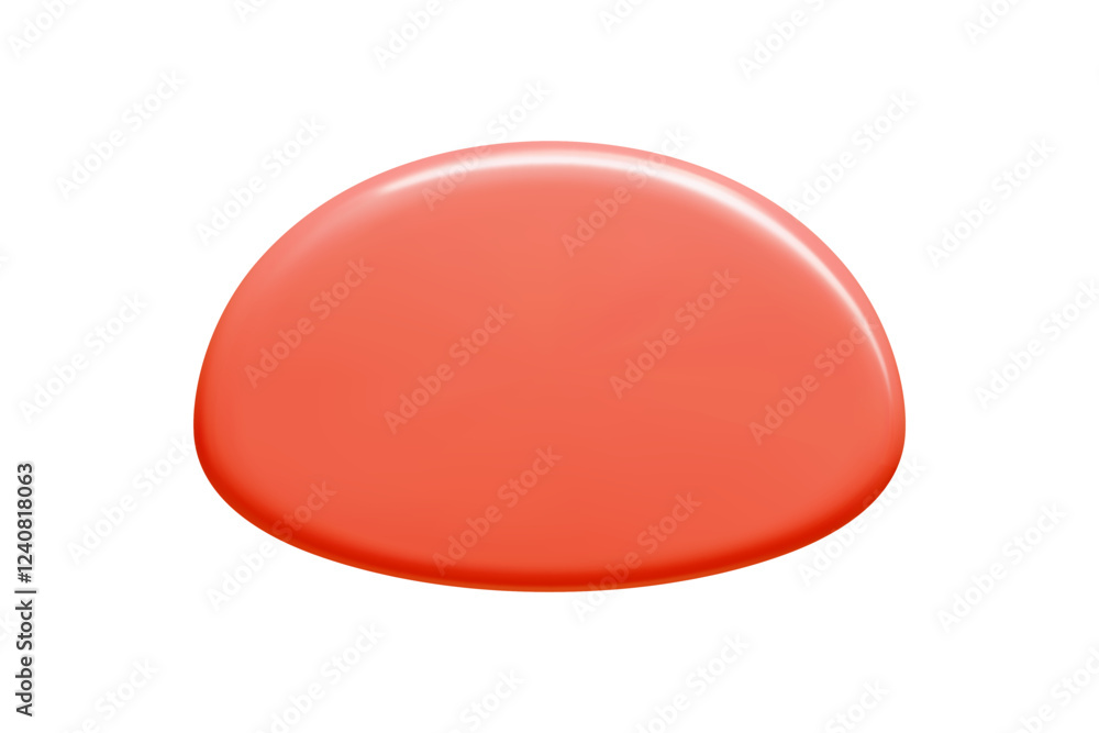 Poster red 3d vector plaque with smooth gradient oval surface and polished glow. glossy speech bubble for d