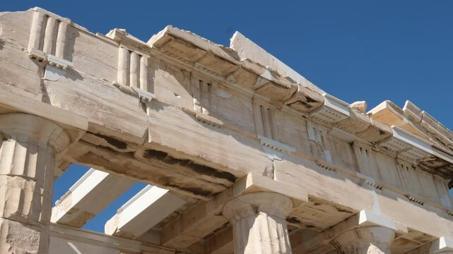Detail of facade of Odeon of Herodes Atticus, Acropolis, Athens, Greece