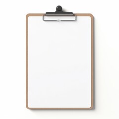 Blank Clipboard on White Background for Use in Office, Educational, or Personal Settings, Ideal for Note Taking and Document Organization, Versatile Tool