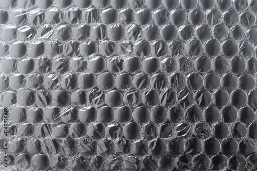 Poster close-up view of bubble wrap with distinctive texture, perfect for backgrounds and creative projects