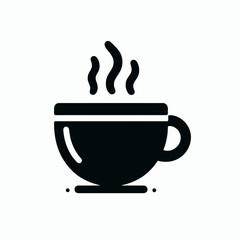 Coffee Cup Silhouette in black on a white background