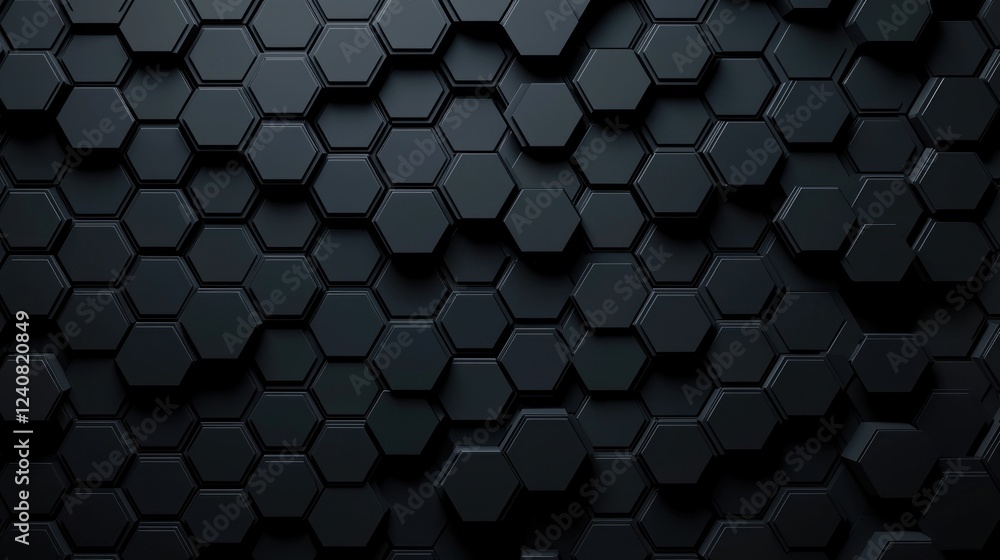 Poster abstract dark hexagon pattern background