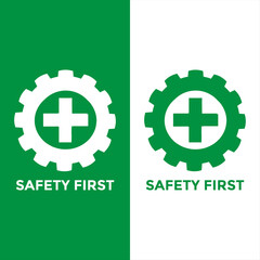 safety first logo green and white
