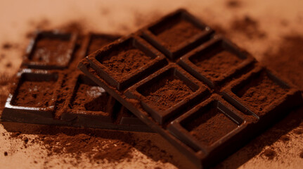 Close-up of a chocolate bar.  板チョコのクローズアップ