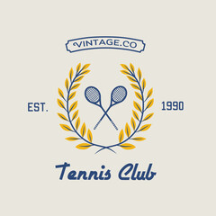 Vintage Tennis Club 90's Perfect for Print, Apparel, etc