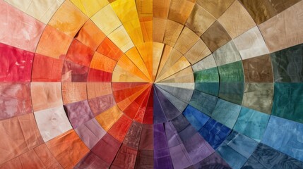 A color wheel chart with labeled sections indicating warm and cool colors.